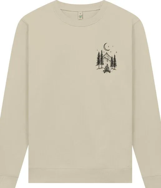 Spreecult Spreecult kleines Lagerfeuer- Unisex Sweatshirt - Bio und Fair - Natur Nacht Berge, Natural, – Produktbild 1 von 4