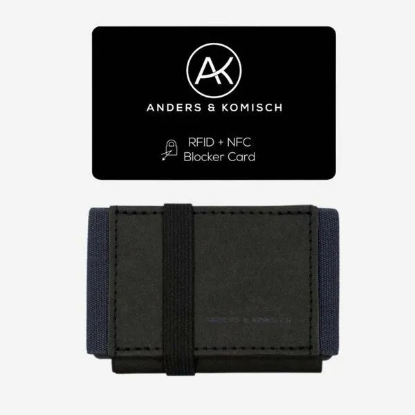 ANDERS & KOMISCH ANDERS & KOMISCH Kleiner Geldbeutel mit RFID & NFC Schutz - MINI CLASSIC Bundle, Schwarz/grau, – Produktbild 1 von 4
