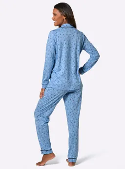 wäschepur Pyjama himmelblau-marine-bedruckt – Produktbild 1 von 1
