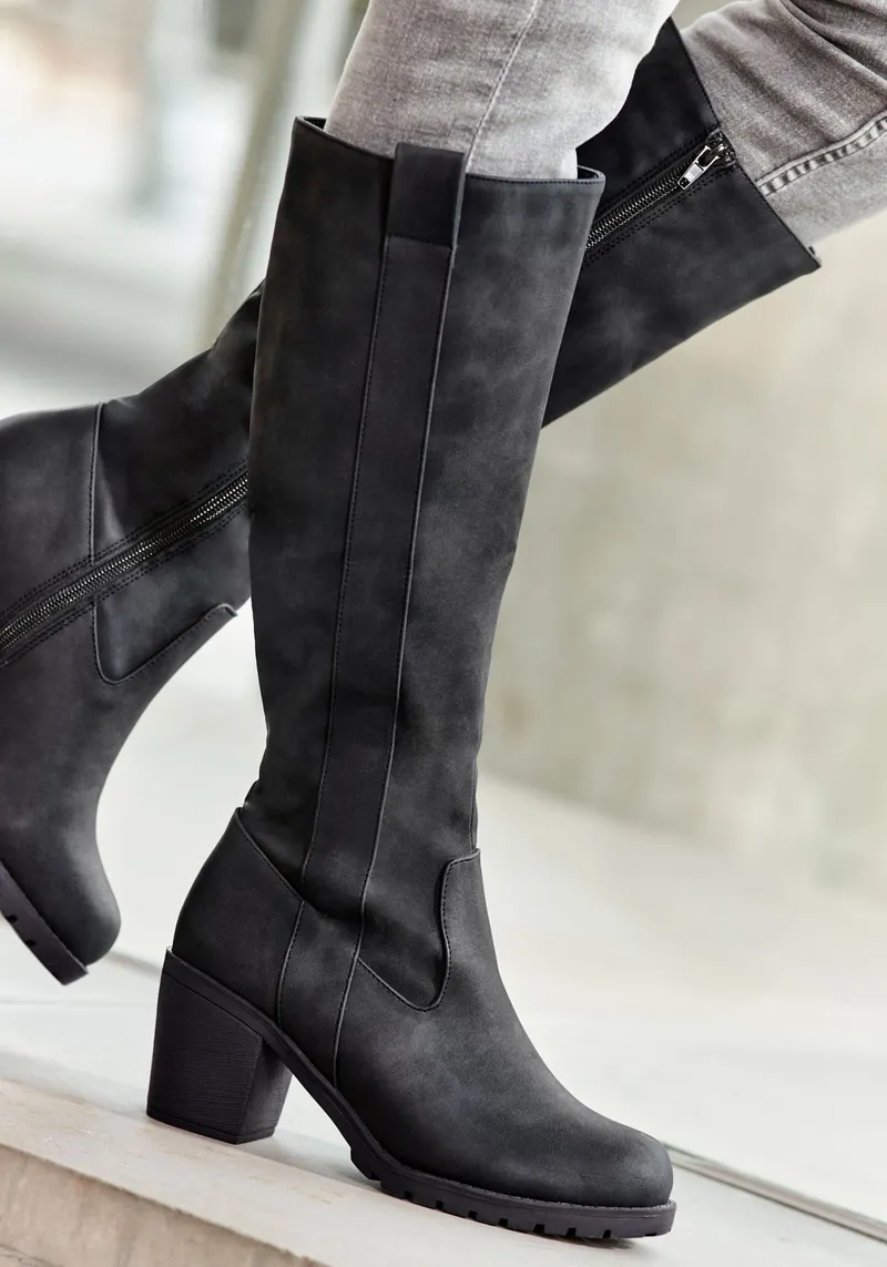 Lascana Weitschaftstiefel, Schwarz, – Produktbild 1 von 2
