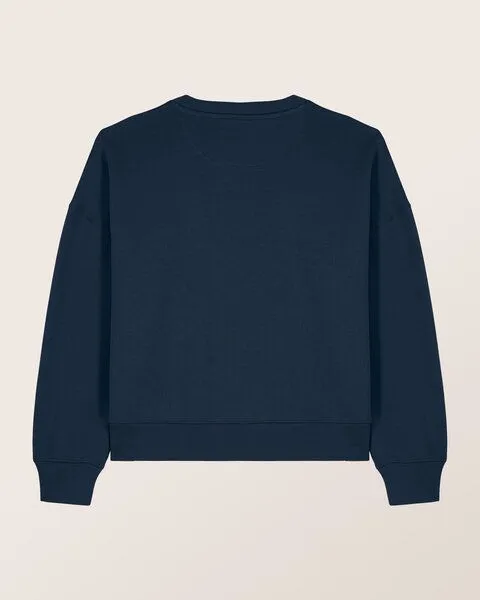 THE FACE OF ELEMENTS The Face of Elements Essential - Relaxed Boxy Fit Sweatshirt aus 100% Bio-Baumwolle, Navy blue (blau), – Produktbild 3 von 3