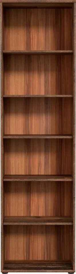 FORTE Regal Tempra, Mehrzweckregal schmal, Höhe 197,5 cm, 5 Ablageböden, Höhe ca. 197,5 cm, Braun, – Produktbild 3 von 5