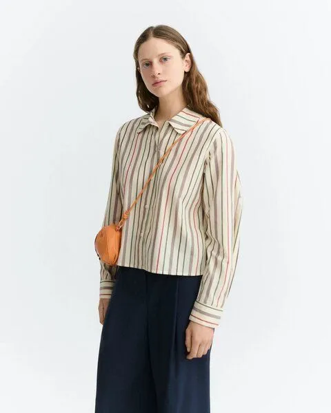 thinking mu thinking mu Damen Bluse - Duna Blouse - aus Baumwolle, Ecru stripes, – Produktbild 1 von 3