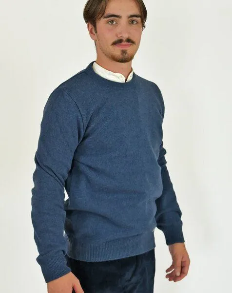 Aatise Aatise Rundhals Herrenpullover Zyclos aus recycelter Wolle, Blau, – Produktbild 3 von 4
