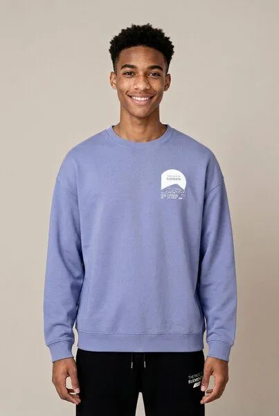 THE FACE OF ELEMENTS The Face of Elements Mount Fuji Ultra Trail - Relaxed Fit Sweatshirt aus 100% Bio-Baumwolle, Violet (lila), – Produktbild 4 von 4