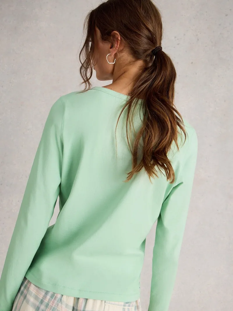 White Stuff Pyjamatop Penny - L, Hellgrün, – Produktbild 4 von 4