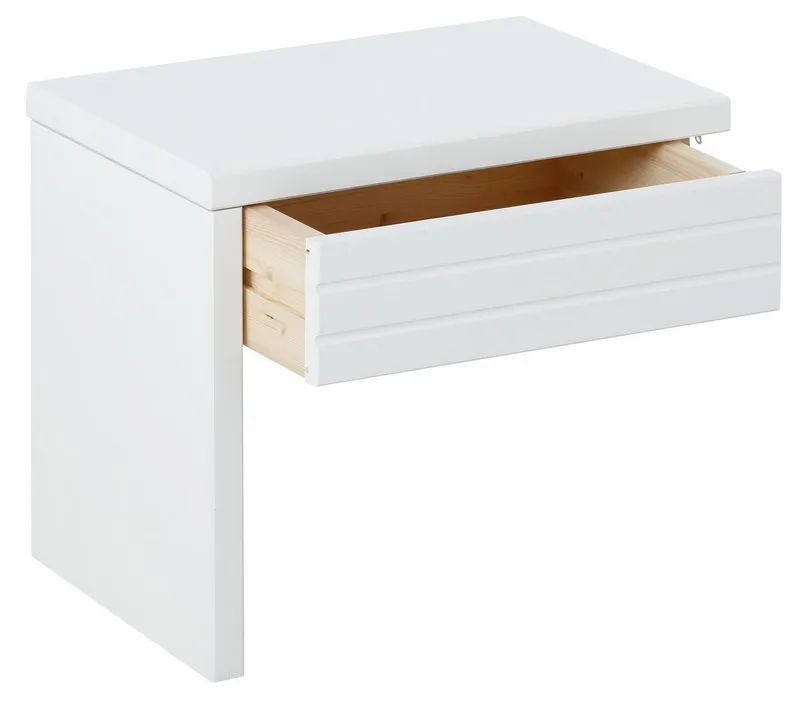 OTTO home Nachttisch "CAPRE", Made in Europe, FSC® zertifiziertes Massivholz, mit praktischer Schublade, pflegeleichte Oberfläche, Weiß, – Produktbild 5 von 5