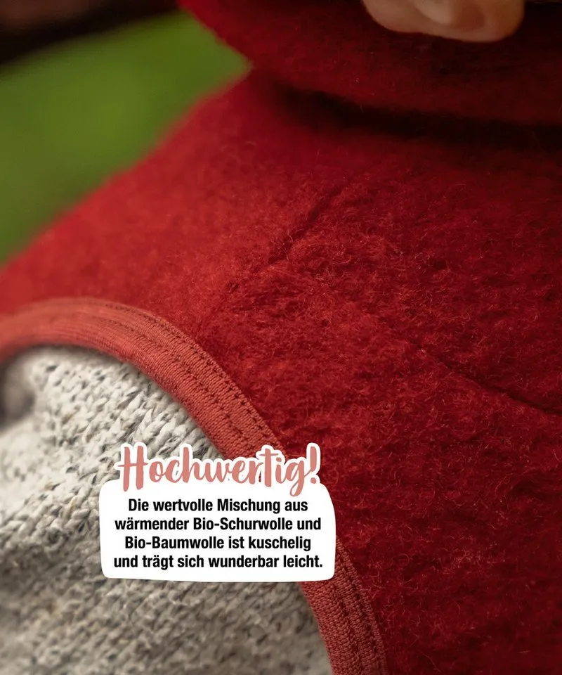 Ehrenkind Funktionsweste Walkweste für Kinder aus Bio-Schurwolle, Kinderweste (Weste für Jungen & Mädchen) Weste für Kinder aus 100% Schurwolle, Grau, – Produktbild 5 von 5