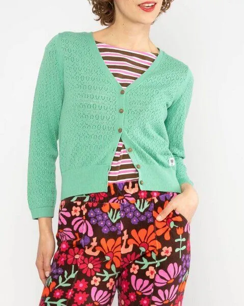 blutsgeschwister Blutsgeschwister Sweet Petite Cardigan - aus Bio-Baumwolle, Mint cordial green (grün), – Produktbild 2 von 3