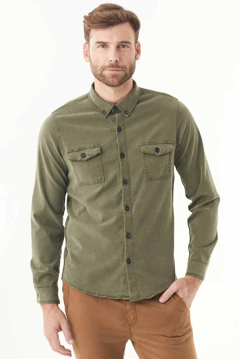 ORGANICATION ORGANICATION Herren vegan Shirt Tencel Bio-Baumwolle Oliv, Grün, – Produktbild 2 von 2