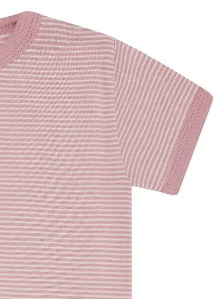 loud + proud loud + proud Babys & Kinder T-Shirt Streifen, GOTS-zertifiziert, Aster(rosa), – Produktbild 2 von 2