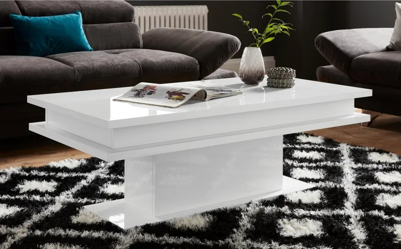 Home affaire Couchtisch LITTLE BIG- Kaffeetisch, Sofatisch, Wohnzimmertisch, Breite ca. 100 cm, Breite ca. 100 cm, Weiß, – Produktbild 1 von 3