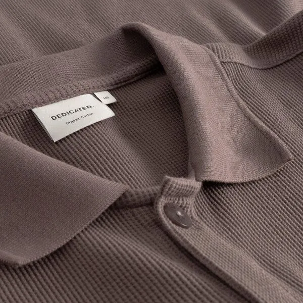 Dedicated DEDICATED Herren Shirt aus Bio-Baumwolle - Falkvik Waffle, Sparrow brown (braun), – Produktbild 4 von 4
