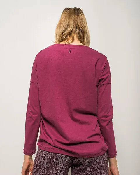 Alma & Lovis Alma & Lovis Oversized Langarmshirt aus Bio-Baumwolle | Loose Shirt, Fuchsia, – Produktbild 3 von 4