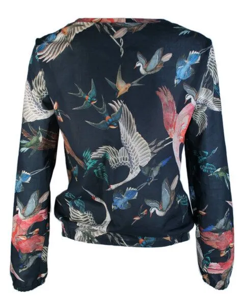 FORMAT FORMAT LIZZ Langarmbluse, Gemustert (birds), – Produktbild 1 von 2