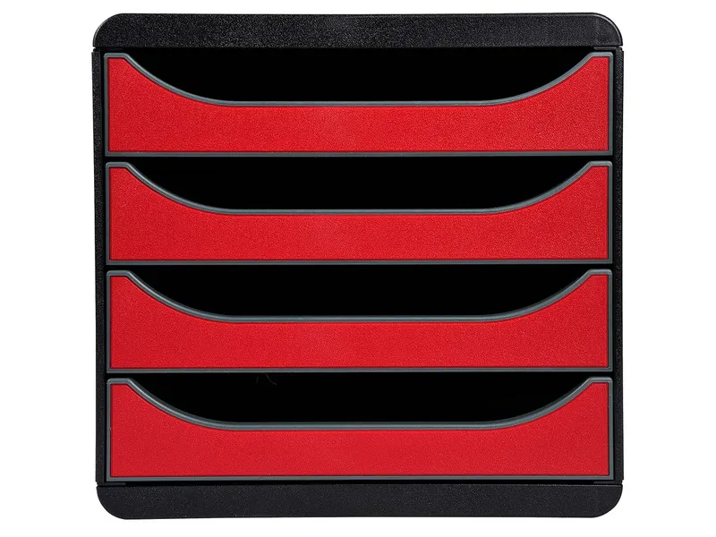 Exacompta Exacompta Schubladenbox "Iderama", DIN A4+, 4 Schubladen offen, karminrot – Produktbild 1 von 1