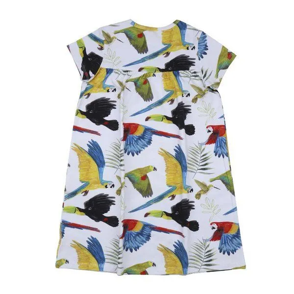 Walkiddy Bio-Baumwollkleid Blau mit Vogelmotiv (GOTS-zertifiziert) für Kleinkinder – Walkiddy – Produktbild 2 von 3
