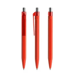 prodir prodir QS50 Soft Touch PRT Push Kugelschreiber, Red-Silver chrome finish, Silber / rot, – Produktbild 1 von 1