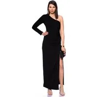 Ingoria Ingoria COSIMA One-Shoulder Langarm Abendkleid mit seitlicher Raffung – Produktbild 1 von 1