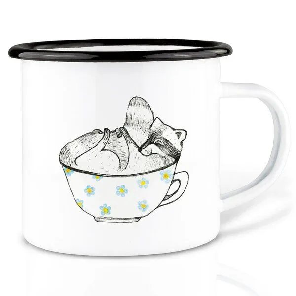 LIGARTI Emaille Tasse – Wildbärentee – LIGARTI Tiermanufaktur – Produktbild 1 von 4