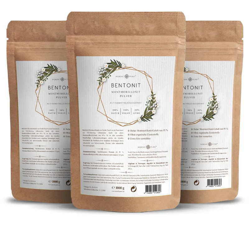 Nordic Pure Nordic Pure Bentonit Pulver (95% Montmorillonit), extra fein 2x500 g – Produktbild 2 von 3