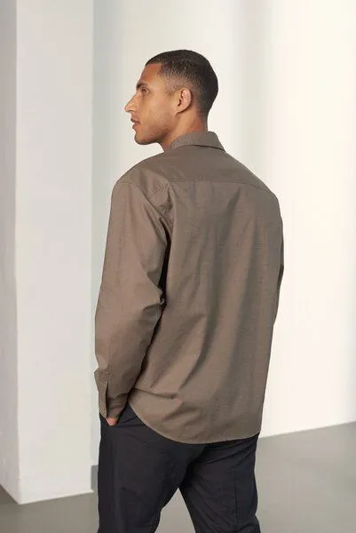 About Companions About Companions Hemd Dario aus einem Leinen-Tencel Mix, Clay (braun), – Produktbild 1 von 2
