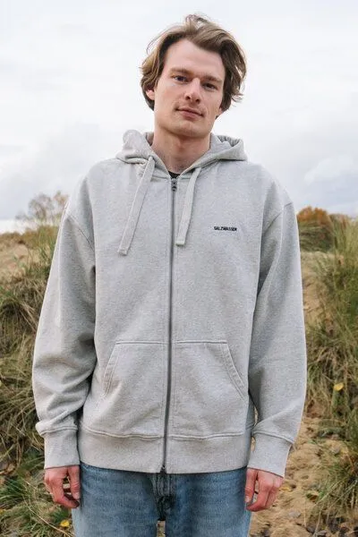 SALZWASSER SALZWASSER THY Zip Hoodie (Unisex) aus 100% Bio-Baumwolle (GOTS), Hellgrau (grau), – Produktbild 1 von 4