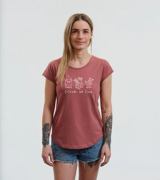 Gary Mash GARY MASH Shirt Asheville Friends not Food aus Bio-Baumwolle, Altrosa (rosa), – Produktbild 1 von 3