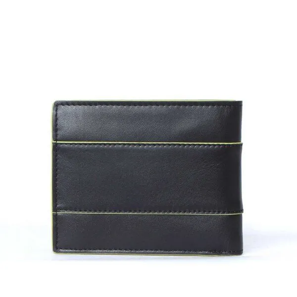 Vargu Vargu Echtleder Geldbörse KON 1-L, Black - lime green, – Produktbild 4 von 4