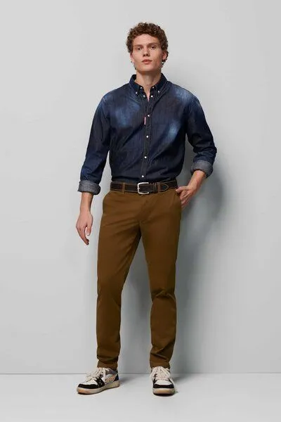 M 5 BY MEYER M 5 BY MEYER Casual Baumwollchino, Braun (karamell), – Produktbild 3 von 6