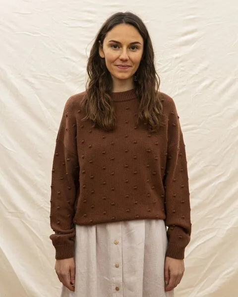 MATONA Matona Gestrickter Pullover für Erwachsene aus recycelter Wolle / Juna Sweater Adult, Braun, – Produktbild 1 von 3