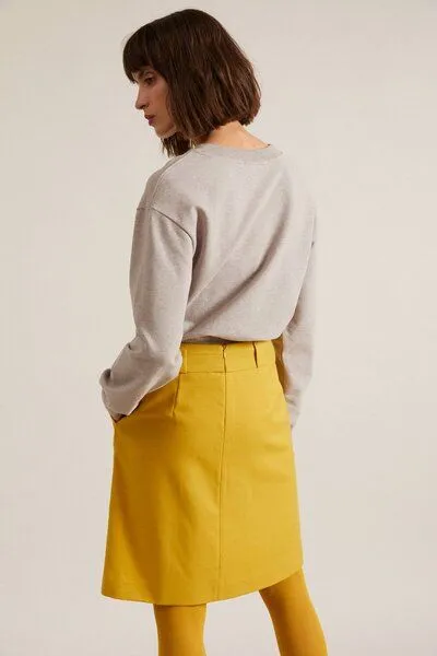 LANIUS LANIUS ROCK mit Schlitz aus Bio-Schurwolle mit recyceltem Polyester, Saffron, – Produktbild 3 von 4