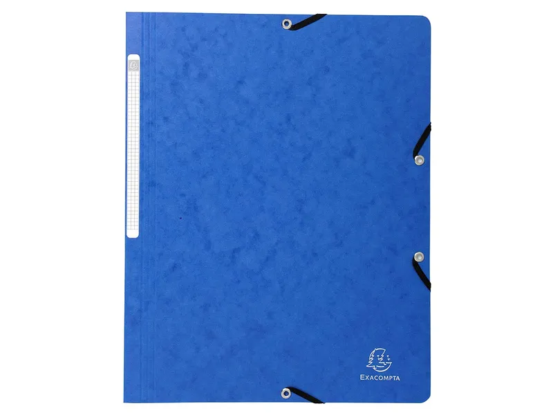 Exacompta 25 Exacompta Eckspannmappen, Colorspan-Karton, 400 g/m², DIN A4, Gummizug, blau – Produktbild 1 von 1