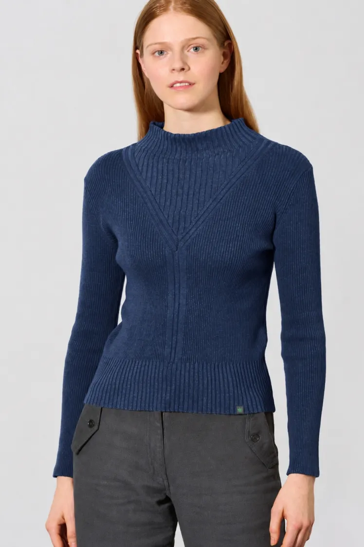 HempAge Hempage Damen vegan Pullover In Marineblau, Blau, – Produktbild 2 von 2