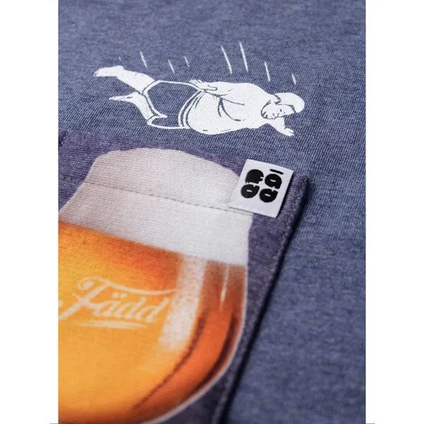 FÄDD FÄDD Herren T-Shirt Rundhals aus Bio-Baumwolle "BIER BT", Dunkelblau meliert (blau), – Produktbild 4 von 4