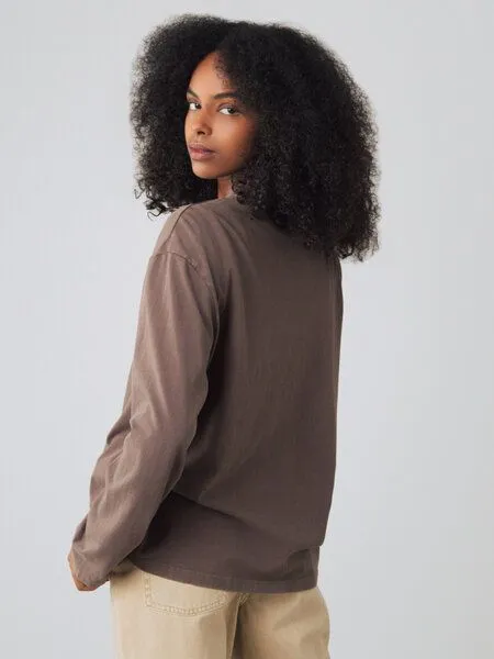Honest Basics Honest Basics OG Langarmshirt aus Bio- und recycelter Baumwolle, Chestnut, – Produktbild 4 von 4