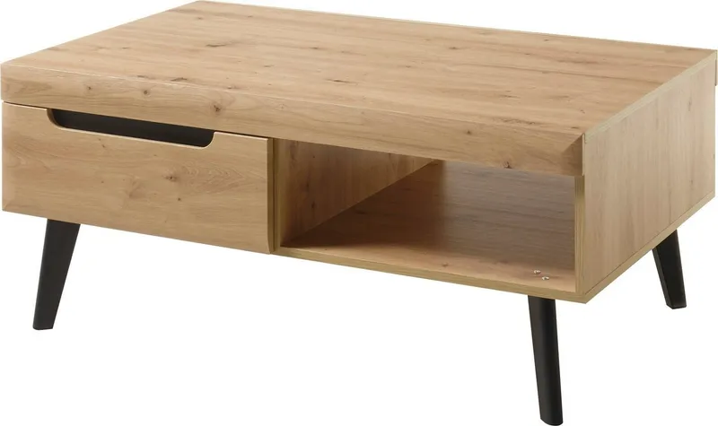Home affaire Couchtisch Torge, Beistelltisch, Wohnzimmertisch, Tisch, Sofatisch (1-St), Schubkästen und Ablagefach, in drei Farben verfügbar, Braun, – Produktbild 3 von 8