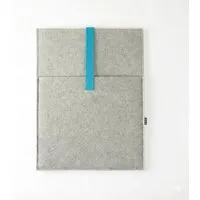 matilda k manufaktur matilda k. manufaktur Minimalistische Laptophülle aus Wollfilz 'max' mit Einsteckfach | für MacBook |Air| Pro 13|14|15|16 Zoll, Hellgrau-türkis, – Produktbild 1 von 1