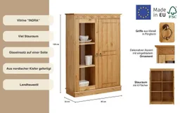 OTTO home Highboard Indra, Vitrine, Breite 85 cm, aus massiver Kiefer – Produktbild 1 von 1