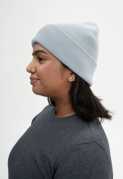 MELA MELA Feinstrick Mütze Style HIMMAT aus 100% Bio-Baumwolle, Cloudy blue, – Produktbild 2 von 4