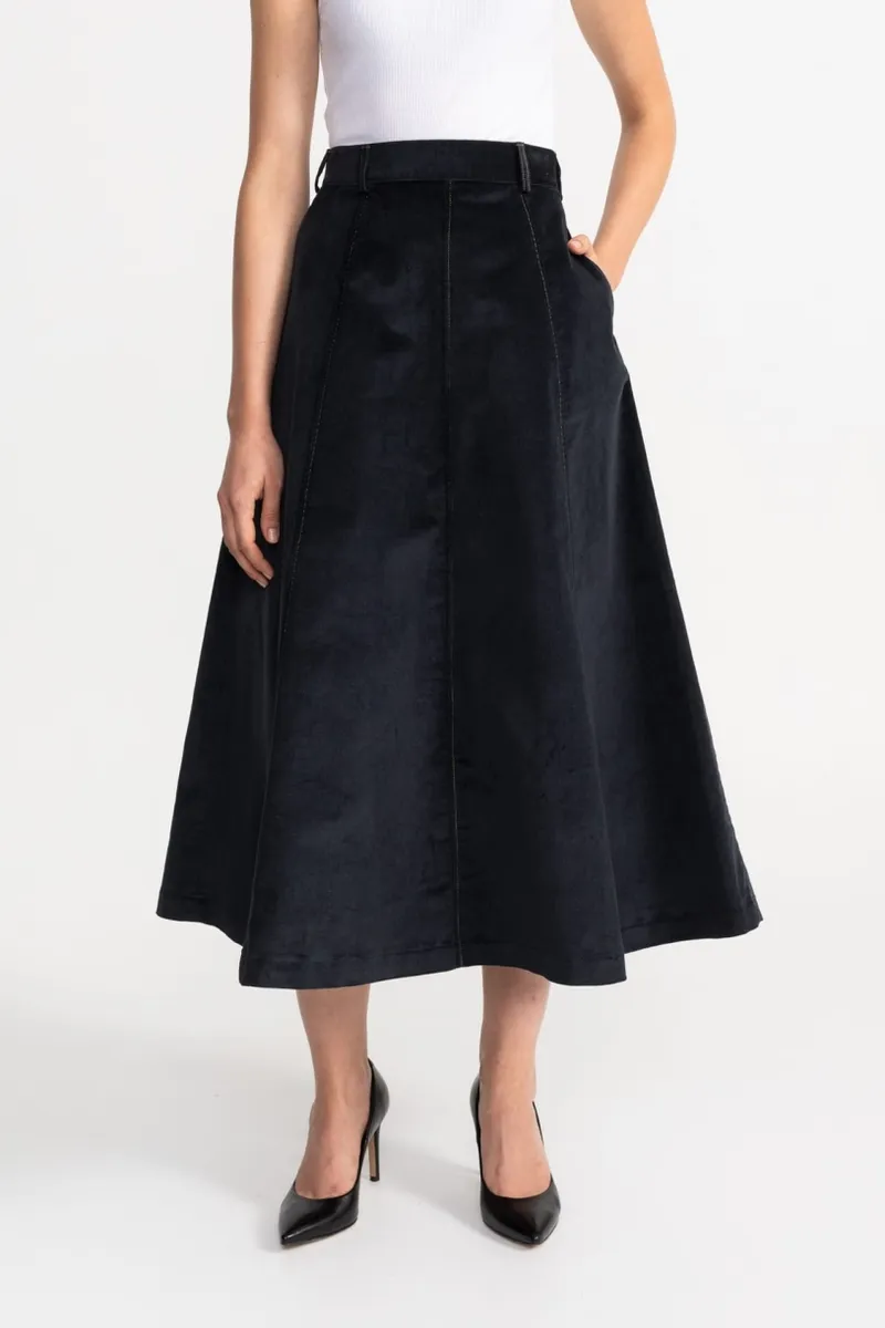 De IONESCU De IONESCU Damen vegan Rock Dorna Corduroy, Extra dunkelblau, – Produktbild 2 von 2
