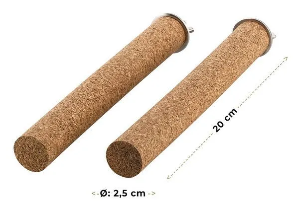 Kork-Deko Kork-Deko 2er Set Vogel-Sitzstangen aus lebensmittelechtem Kork – Produktbild 3 von 5