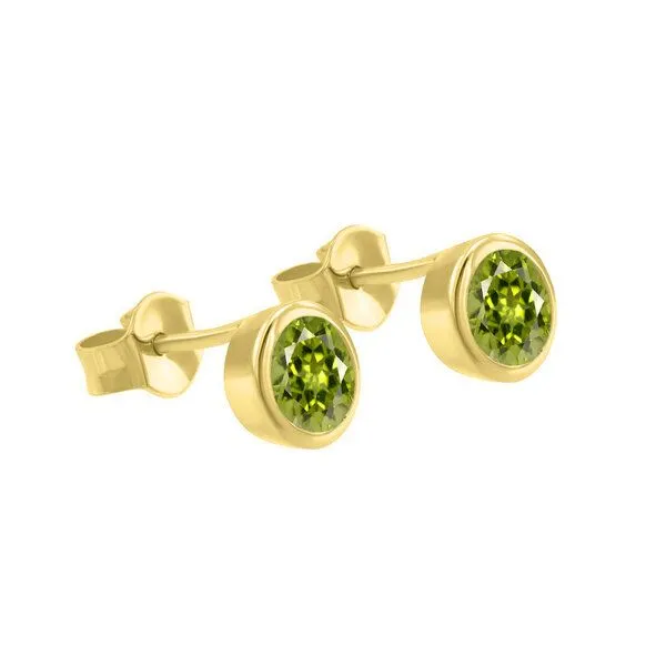 Eppi Eppi Silberne Ohrstecker mit Olivinen in Bezelfassung Wetty, Gold, – Produktbild 1 von 4