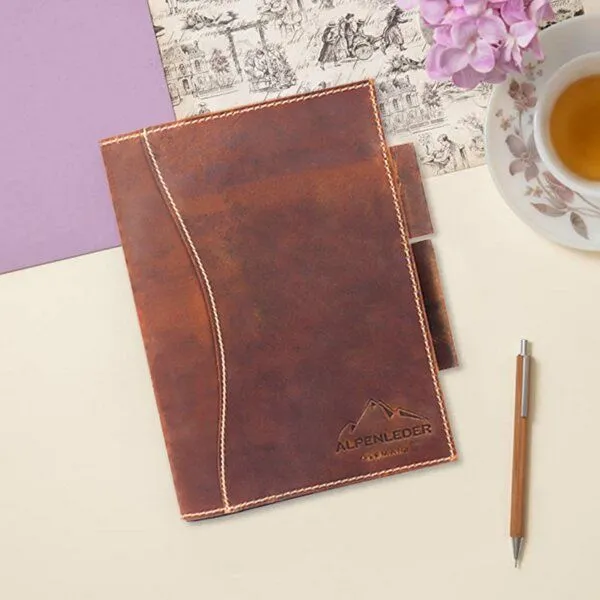 Alpenleder Alpenleder Notizbuch SCHILLER DIN A5, Wild camel (braun antik), – Produktbild 1 von 3