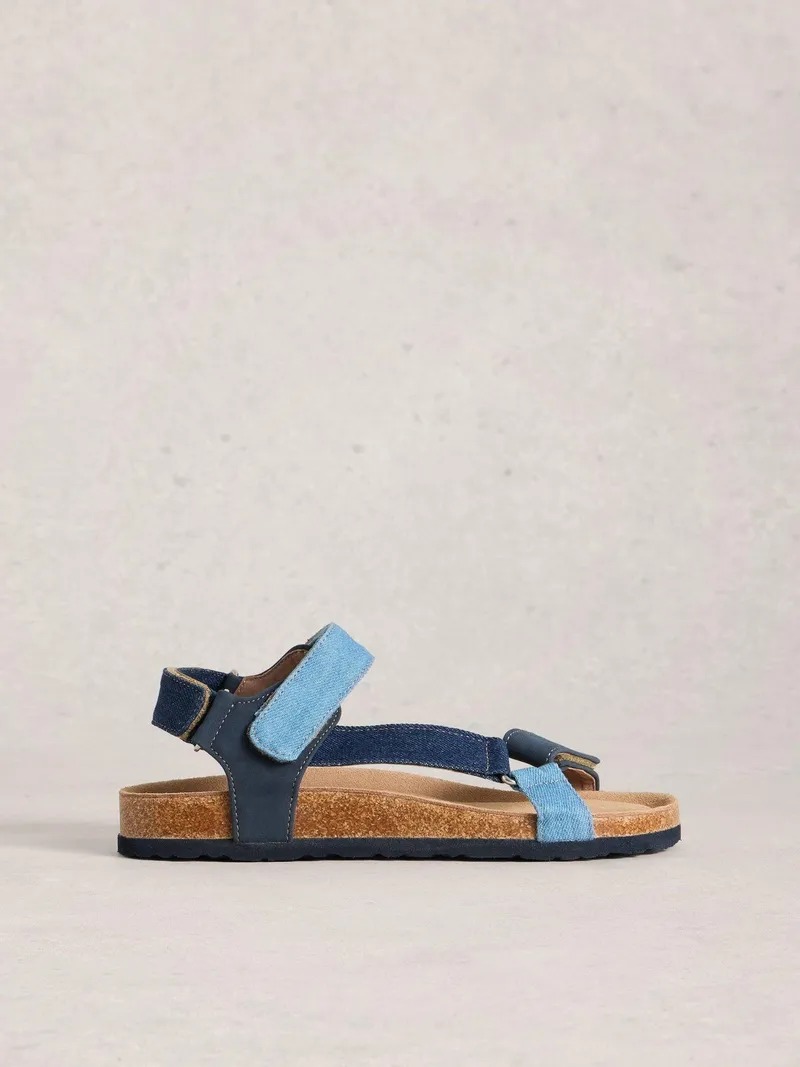 White Stuff Trekking Sandalen mit Fußbett - 38, Denim multi, – Produktbild 1 von 4