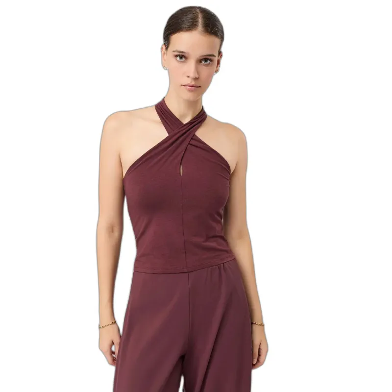 mandala Kreuzhalter-Top amerikanischer Ausschnitt Damen Mandala Tania, Rouge, – Produktbild 1 von 1