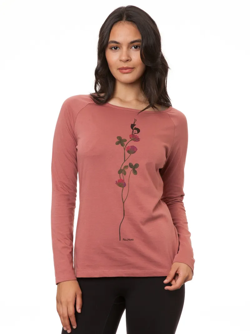FellHerz Raglan Longsleeve Glücksklee canyan rose - M – Produktbild 1 von 1