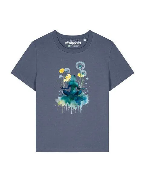 watapparel watapparel T-Shirt Frauen Yoga & Meditation, Blue grey, – Produktbild 1 von 2