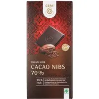gepa GEPA Bio-Zartbitter-Schokolade "Grand Noir" Cocao Nibs 70 %, 100 g – Produktbild 1 von 1