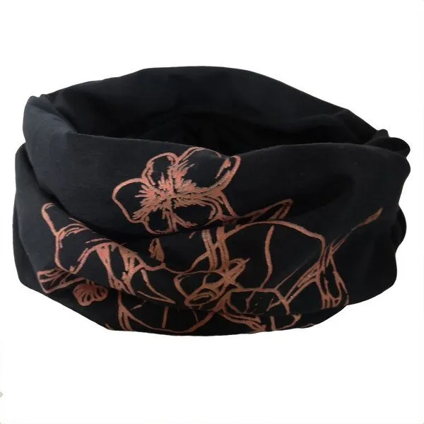 liebewicht liebewicht Multifunktions Loop Bio "Kapuzinerkresse", Schwarz/ druck kupfer, – Produktbild 1 von 3